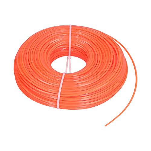 Ligne de tondeuse professionnelle en nylon 100 m 2,4 mm ligne d'herbe carrée haute performance durable fil de couteau pour remplacement permanent pour tondeuse de jardin Trimmers orange