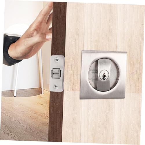 Set de Cerradura Invisible para Puerta Corredera con Llave, Hardware Moderno de Privacidad, Diseño Duradero y Elegante para Uso Interior, Resistente a la Humedad para Dormitorios miniatura 7