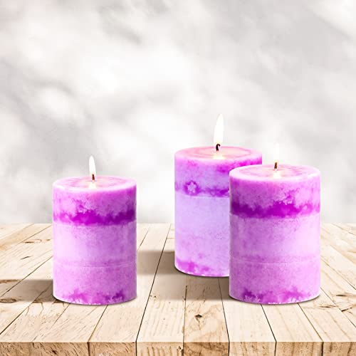 Flavcharm Lavender Scented Candles 3X4 Pillar Candles Clean Burning Votive Decorative Birthday Candles Backdrop Candles For Home Scented Gifts For Her Wedding Decor #TOP6