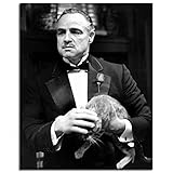 Classic Old Movie Canvas Prints Gentleman In Suit Black And White Classic Movie Poster Poster Wall Art For Home Office Bedroom Decorations Unframed 16'x12'