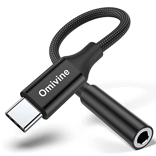 USB C to 3.5mm Jack Adapter, Type C to Aux Headphone Audio Cable, Male to Female Nylon Earphone Adapter for iPhone 15/Plus/Pro/Pro Max, iPad Pro/Air/mini, Samsung Galaxy, Pixel, HUAWEI Mate, etc