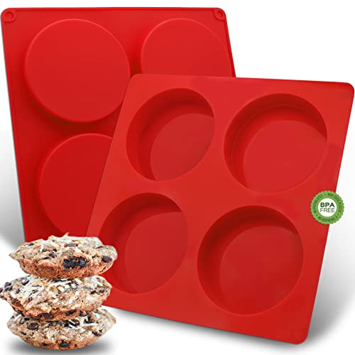 Gddgcuo Muffin Top Pan, Silicone Muffin Top Baking Pans, 4 Inch Egg Sandwich Molds, For Hamburger Bun, Mini Pie, Egg Muffin, Bpa Free #TOP3