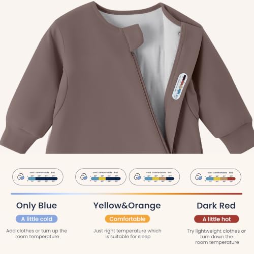 Image of Unisex Sleeping Bag for Babies and Toddlers 1.0 Tog Sleep Sack 6-18 Months, Newborn Sleep Sack, Wearable Blanket Baby, One piece Long sleeves, Gifts for Baby