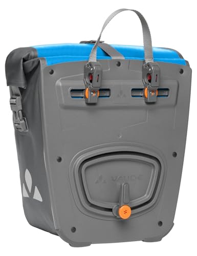 VAUDE Aqua Front - Fahrradtasche - 2 Vorderradtaschen (2x14L) - wasserdicht - Made in Germany, in blau