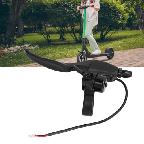 Levier de Frein Trottinette Gauche, 2PIN Ergonomique avec Cloche Installation Facile, Poignée de Frein Scooter en Alliage d'Aluminium for Adultes Enfants en Ville Parcs et Voyages