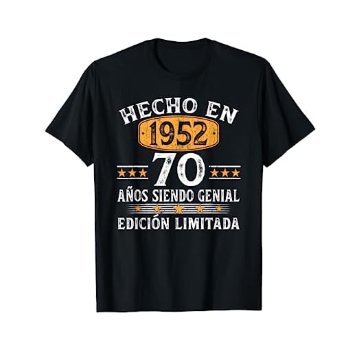 70 Años Cumpleaños Regalo Para Hombre Mujer Hecho En 1952 Camiseta