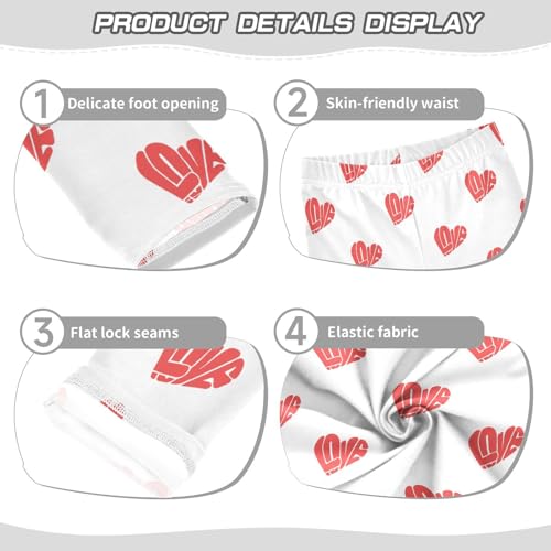 Love Image Girls Leggings,Workout Leggings for Girls Toddler Athletic Leggings Size for 3-10T3