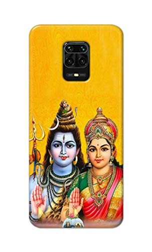 Image of PRINTFIDAA Lord Shiva Parvati Yellow Background Printed Designer Hard Back Case Cover for Xiaomi Redmi Note 9 Pro /Redmi Note 9 Pro Max /Poco M2 Pro (6.67 inch) -(SF) MVN1008