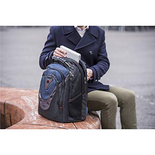 Wenger Ibex Laptop Backpack, Fits 17 Inch Laptop, Men's And Women's, Black/Grey/Blue #TOP1