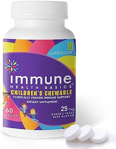 Children’s Chewable Tablets, Wellmune Clinically Proven Highly Purified Beta Glucan Immunity Supplements for Children, Kids-Approved!