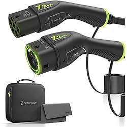 Cargador Portatil Para Renault Zoe SYNCWIRE Cable Tipo 2 7.2kW 5m 32A Monofásico, Mode 3 EV Cable de Carga Tipo 2 a Tipo 2 para EV & PHEV para Model S/X/Y/3, ID.3, ID.4, ID.5, E-Tron, e-208, I4, IX1, Kona, XC40, ENYAQ, Zoe, etc