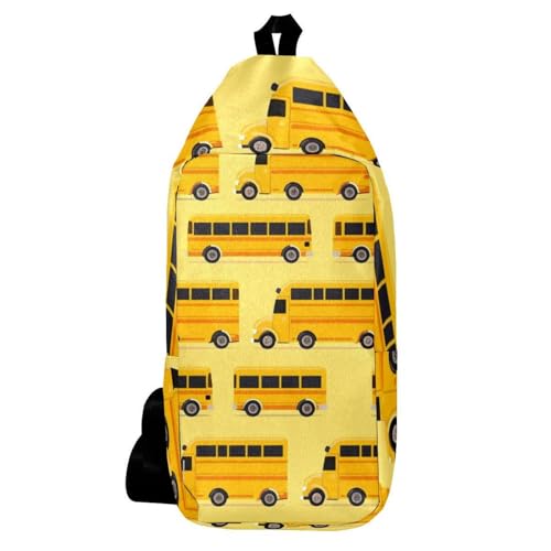 Sac à dos à bandoulière motif bus scolaire multicolore de 16x36.5cm