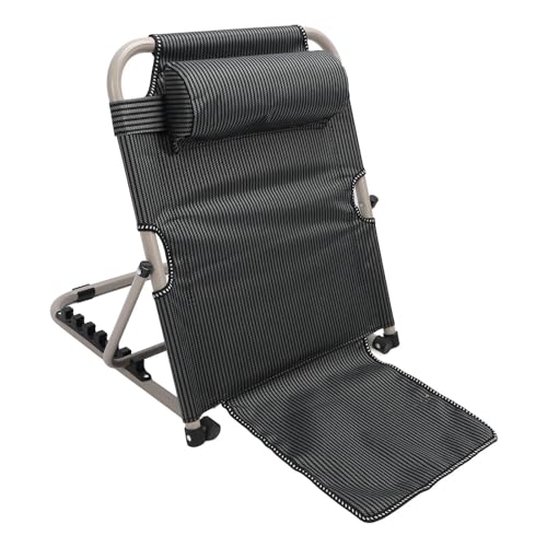 HURRISE Dossier de Lit Relevable avec Oreiller Réglable, Fauteuil Inclinable à 6 Niveaux pour Femmes Enceintes âgées, Tube en Acier Inoxydable, Portable...
