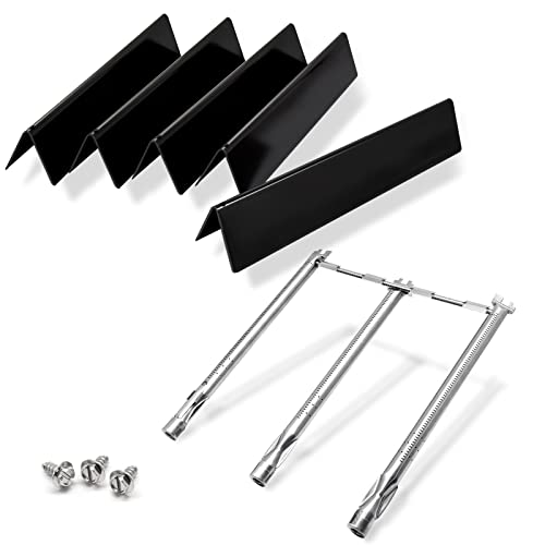 Adviace 7636 15.3\" Flavorizer Bars and 69787 18\'\' Grill Burner for Weber Spirit 300 & Spirit II 300 Series with Front Control, Spirit E310 E320 S310 S320 for Weber Spirit Grill Replacement Parts.