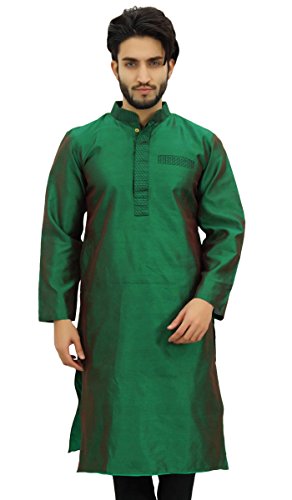 Atasi Designer Indian Ethnic Men's Kurta Pyjama Long Dupion Shirt2