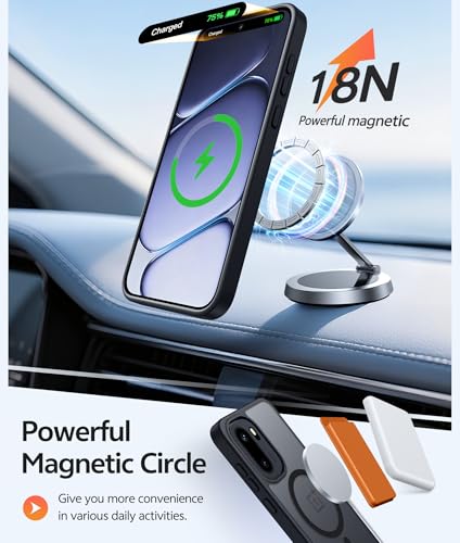 Image of FNTCASE for Oneplus 15R Case: Magnetic Matte Translucent Frosted Slim Shockproof Cell Phone Cover | Durable Screen Protector | Military Grade Protection Drop Proof Protective Cases, 6.83 inches