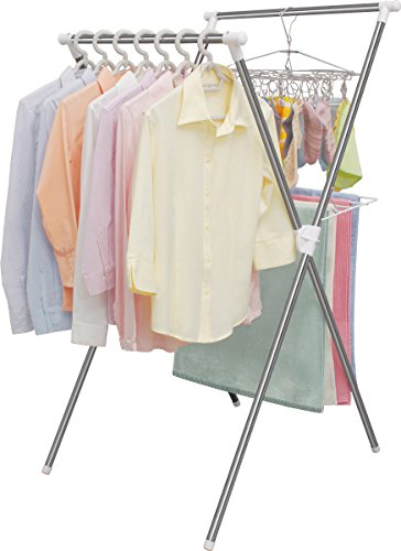 アイリスオーヤマ 洗濯物干し 簡単組み立て 室内物干し X型 ステンレス 折りたためる 幅70cm H-70X