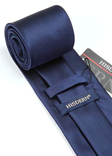 Image of HISDERN Mens Striped Tie and Pocket Square Set Necktie for Men | soft smooth texture, wrinkle-free, neat hand-tied knot, gifting ready, regular 3.4 width, coordinated look, business wedding