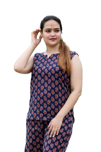 VVIP BAGDA ANEW Women's Cotton Printed Night Suit Set, Top & Shorts Sleepwear, Regular Fit, Casual Style,-picture-20