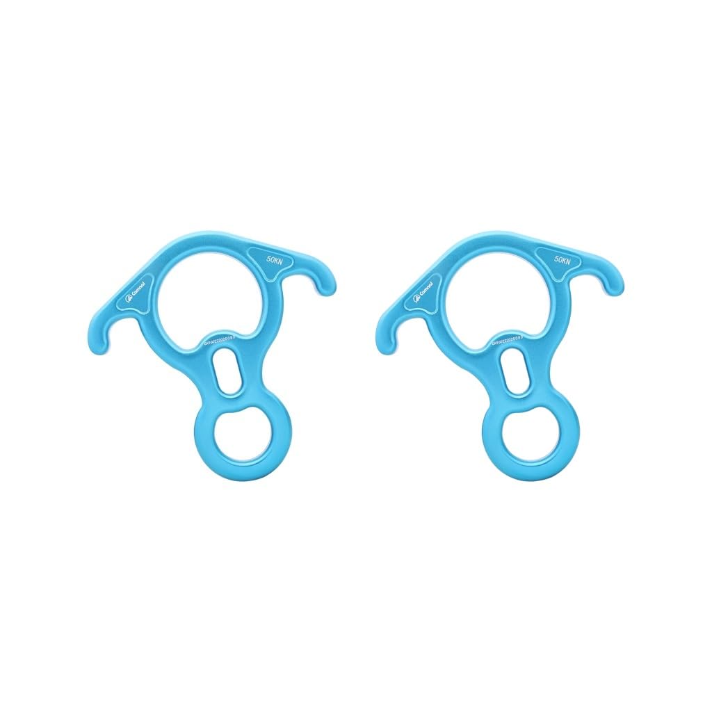 Figura de rescate de 8 descensos, tamaño grande, para cuerda de rappel, color azul, 50 kN, 11000 libras
