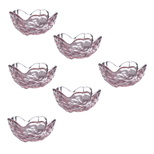 MAGICLULU 6個 桜型ガラスディッププレート 調味料用多機能ソース皿 家 レストラン対応の実用的な和風小皿