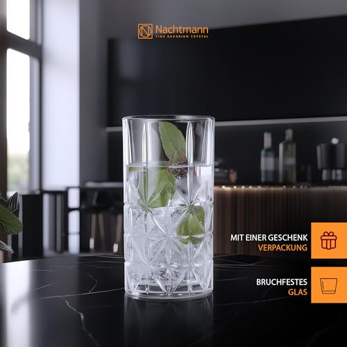 Nachtmann 4-teiliges Longdrinkgläser Set, 445 ml, Highland, 97784, Cocktailgläser aus Kristallglas… – Ansicht 3