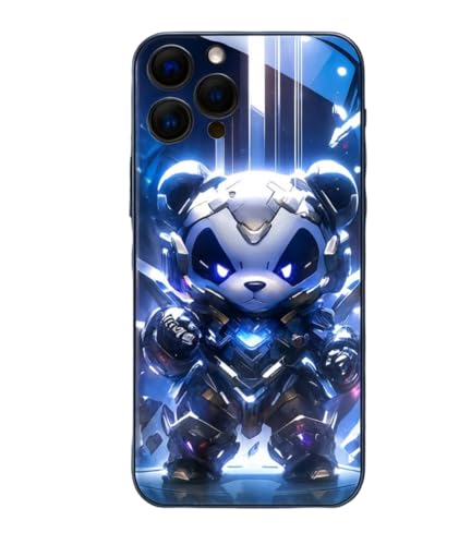 Image of MILLION CASES Back Cover Case for iPhone 15 Pro Shockproof Protective Cyber Panda Light Shield TPU Case for Men & Boys