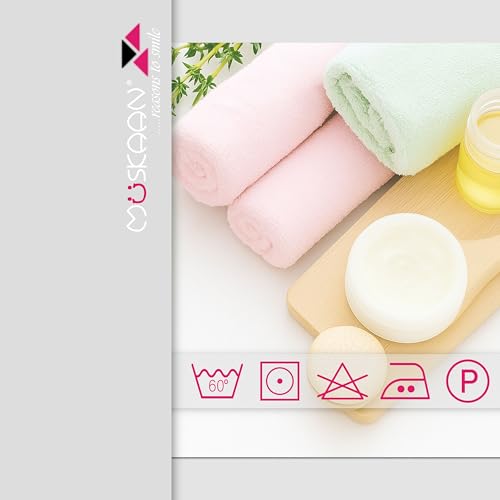 Müskaan® 4er Bambus Handtuch Set Natur, 50% Baumwolle & 50% Bambus, 50x100cm, 450g/m² – Öko-Tex, Frottee Handtücher Set Baumwolle, Baumwoll Handtuchset Weiß für Bad, 60°C waschbar, Frotteetücher