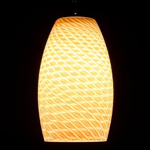 Image of GO&SO Glass Pendant Light Shades Set of 2,7.8 inch H x 4 inch D,Milky-White Ripple | 1.57 inch Fitter E26 Base,Chandelier Shades for Kitchen Island,Hanging Light Shades,Hand-Blown Art Fixtures