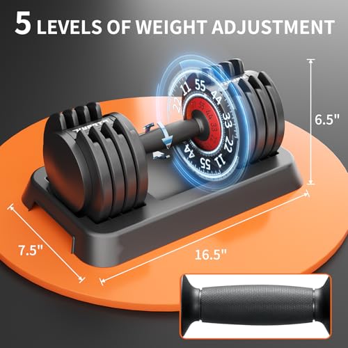 Image of 25 /55 lbs Pair Adjustable Dumbbell Set, Adjust Dumbbell Weight for Exercises Pair Dumbbells for Men and Women in Home