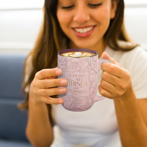Image of Christian Art Gifts Large Ceramic Coffee Bible Verse Mug for Women