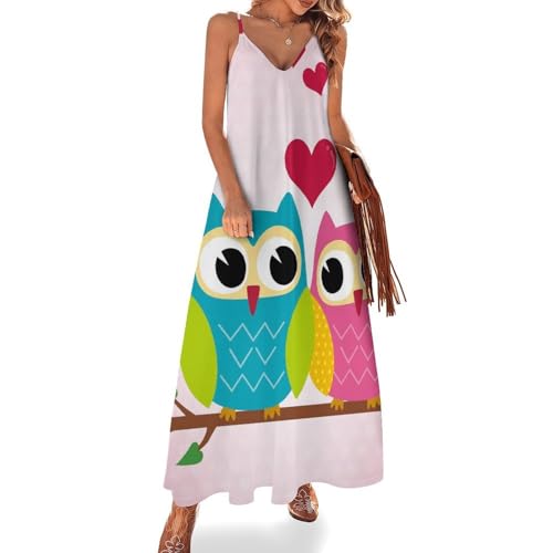 Robe maxi pour voyages et plage la robe longue femme été légère signée Hiboux