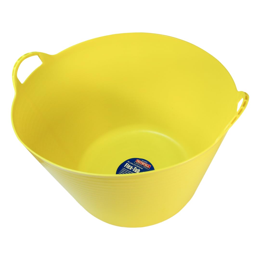 Faithfull Heavy-Duty Polyethylene Flex Tub 60 litres Yellow