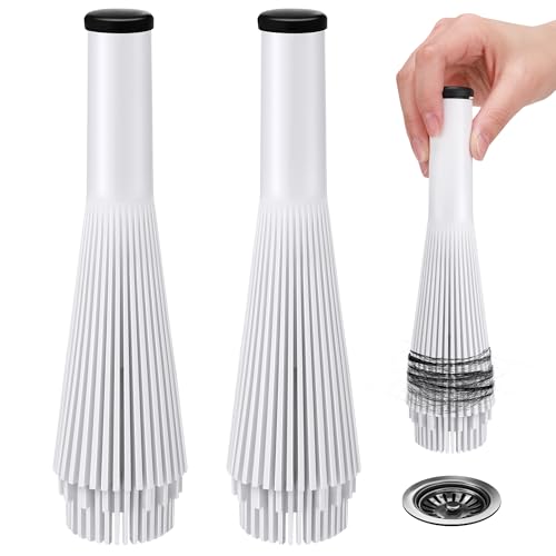 Feekoon 2 Pack Lint Trap for Washing Machine Utility Tub and Sink Drains, Laundry Lint Catcher with Rubber Plugs, Hair Catcher, Compatible with 1. 5''and 1. 75'' Drain to Prevent Clogs in Plumbing