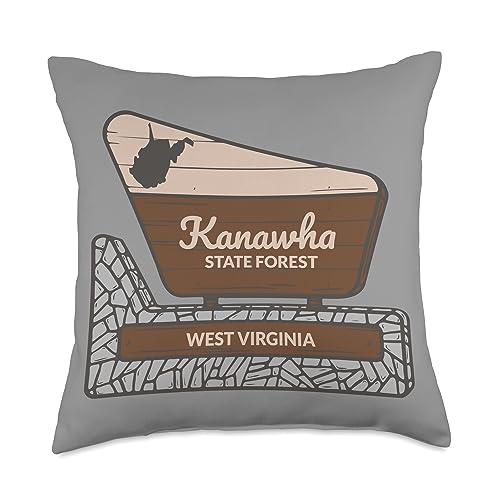 Kanwaha State Forest West Virginia Welcome Sign Souvenir Throw Pillow