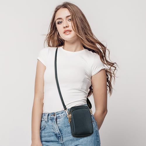 Casecond Mini Tasche Damen Handy Schultertasche Kleine Handytasche zum Umhängen mit Geldbörse Umhängetasche Brieftasche Crossbody Bag für iPhone 16 Pro Max 15 14 13 Samsung Xiaomi Bis zu 7.5\ Schwarz