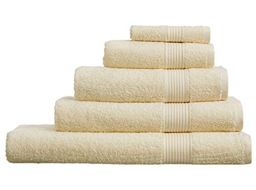 Home Collection Serviettes essuie-mains 100 % pur coton égyptien 500 g/m² super douces, extra épaisses et absorbantes (crème, essuie-main) Cover