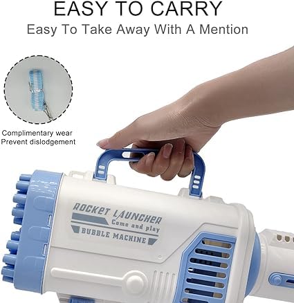 Superstore-BeOne-Bubble-Gun-64-Holes-Bubble-Maker-with-4-Bubble-Solution-Bazooka-Bubble-Machine-with-Light-Large-Bubble-Blower-for-Kids-for-Kids-Toy-Party-and-Wedding-Random-Color