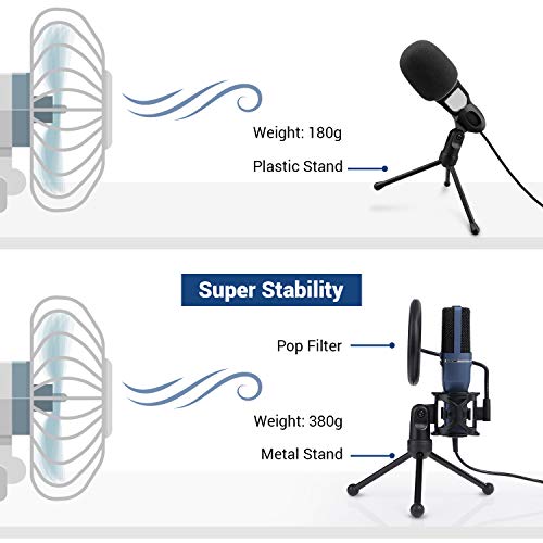 Tonor TNTN120099DU Usb Microphone, Computer Cardioid Condenser Pc Gaming Mic With Tripod Stand & Pop Filter For Streaming, Podcasting, Vocal Recording thumb #4