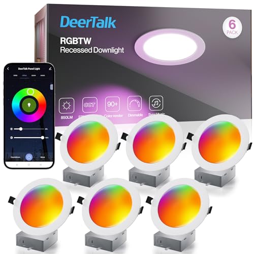 DeerTalk Recessed Lighting 6 Inch with App & Voice Control,