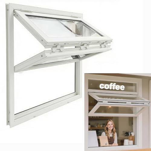 Ventana de servicio doble en aluminio para quioscos y puestos de alimentos