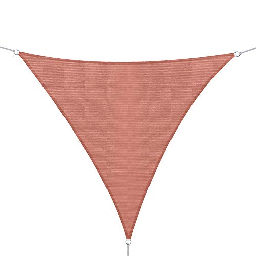 Outsunny Voile d'ombrage Triangulaire Grande Taille 3 x 3 x 3 m polyéthylène Haute densité résistant aux UV Coloris Rouge Rouille