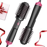 4-in-1 Hair Dryer Brush - Blow Dryer and Styler in One, Hot Air Brush with Oval Barrel for Volumizing, Suitable for All Hair Types,Red Christmas Gifts