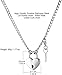 HZMAN Lover Heart Padlock Necklace Padlock Collar Choker for Men Women with Lock and Key 24 Inch (Heart-shaped)