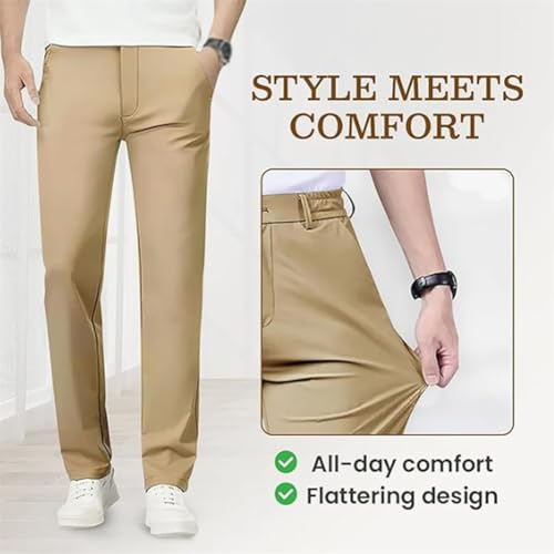 Elitejoe Mens Pants, Caracomfy Pants, Stridecomfy - Men's Stretch Khaki Pants with Elastic Waistband Active Pants4