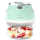 Mini Food Chopper, Durable 250ml Mini Food Processor & Vegetable Chopper to Chop, Powerful Food Chopper with 4 Blade for Garlic/Onions/Nuts/Pepper/Salad/Fruits/Vegetables, Fast Chop Piece In Seconds…