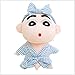 LAARNT 25cm Shin-Chan Jouet en Peluche en Shin-Chan Porte Un Pyjama Bleu ，Poupée Doux et Confortable，Cadeaux pour Garçons