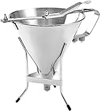 RLOZUI Confectionery Funnel Stainless Steel Funnel with 3 Nozzles and Stand Professional Commercial...