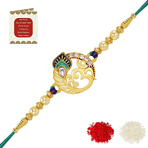 Riddhika Ventures Set of Multi Colour Family Rakhi with Roli Chawal and Greeting Card (P3)