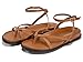 Coutgo Womens Strappy Flat Sandals Comfortable Flip Flop Footbed Sandals Ankle Strap Summer Beach Shoes Brown